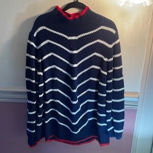 Crown & Ivy red white blue sweater XXL